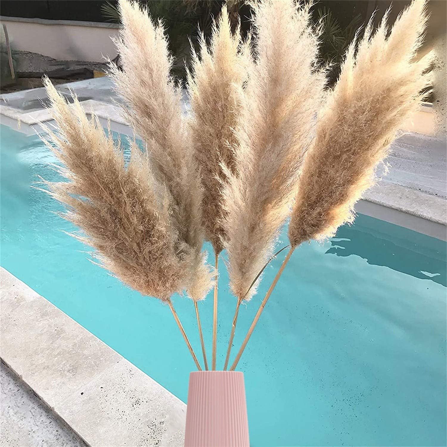 FRAKYEN Florero irrompible para flores de pampas, jarrón geométrico para arreglo floral, contenedor para decoración de oficina en el hogar