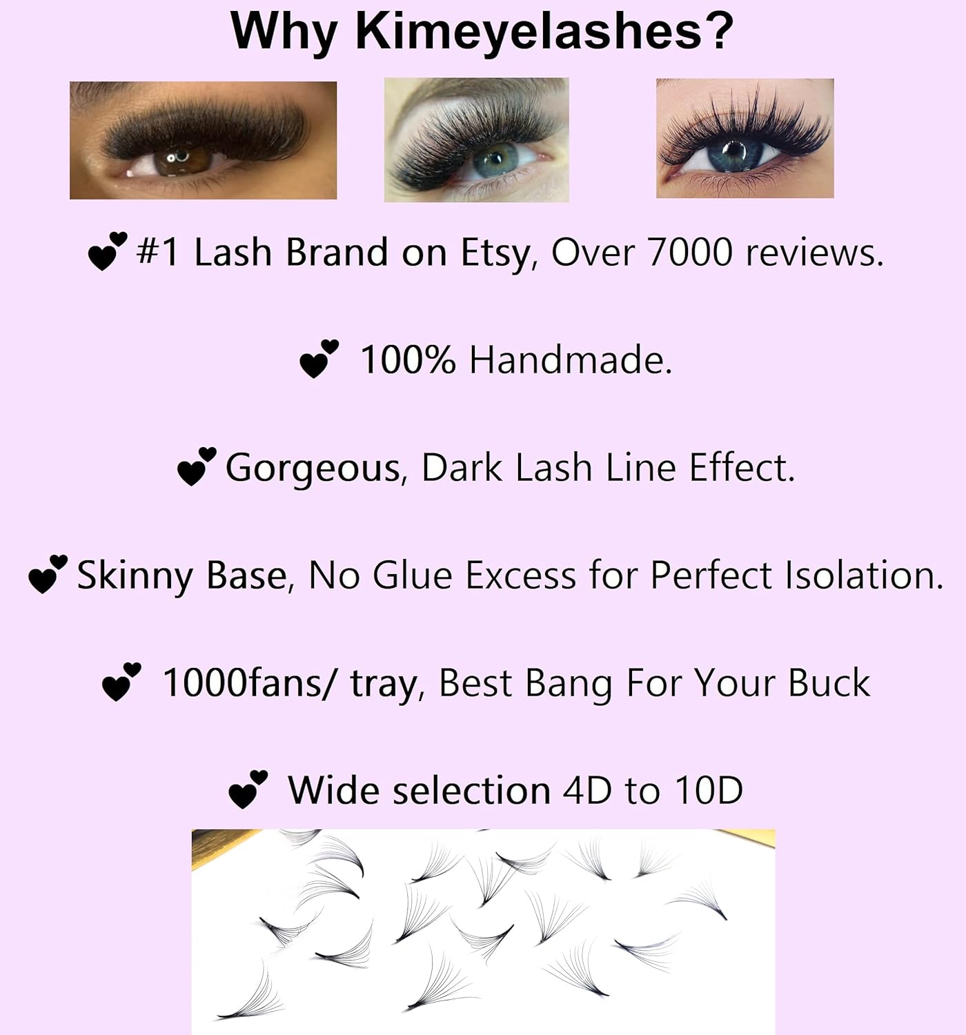 6D – 0.07 C and D Curl 1000 Premade volume fans loose Fans, Handmade eyelash extensions supplies Russian volume lash promade fan (6D – 0.07 – Curl