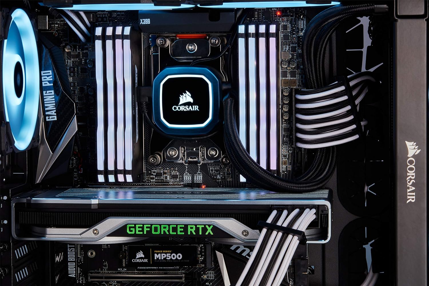 Corsair Cables EPS12VATX12V prémium con funda individual, color blanco, para fuentes de alimentación Corsair