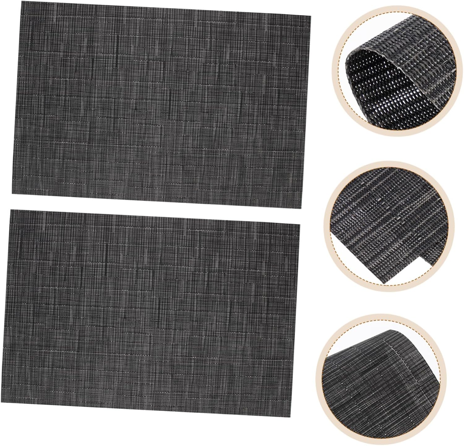 2 unids mantel individual negro tapete de escritorio de plástico individual decoración al aire libre posavasos San Valentín mesa almohadillas de