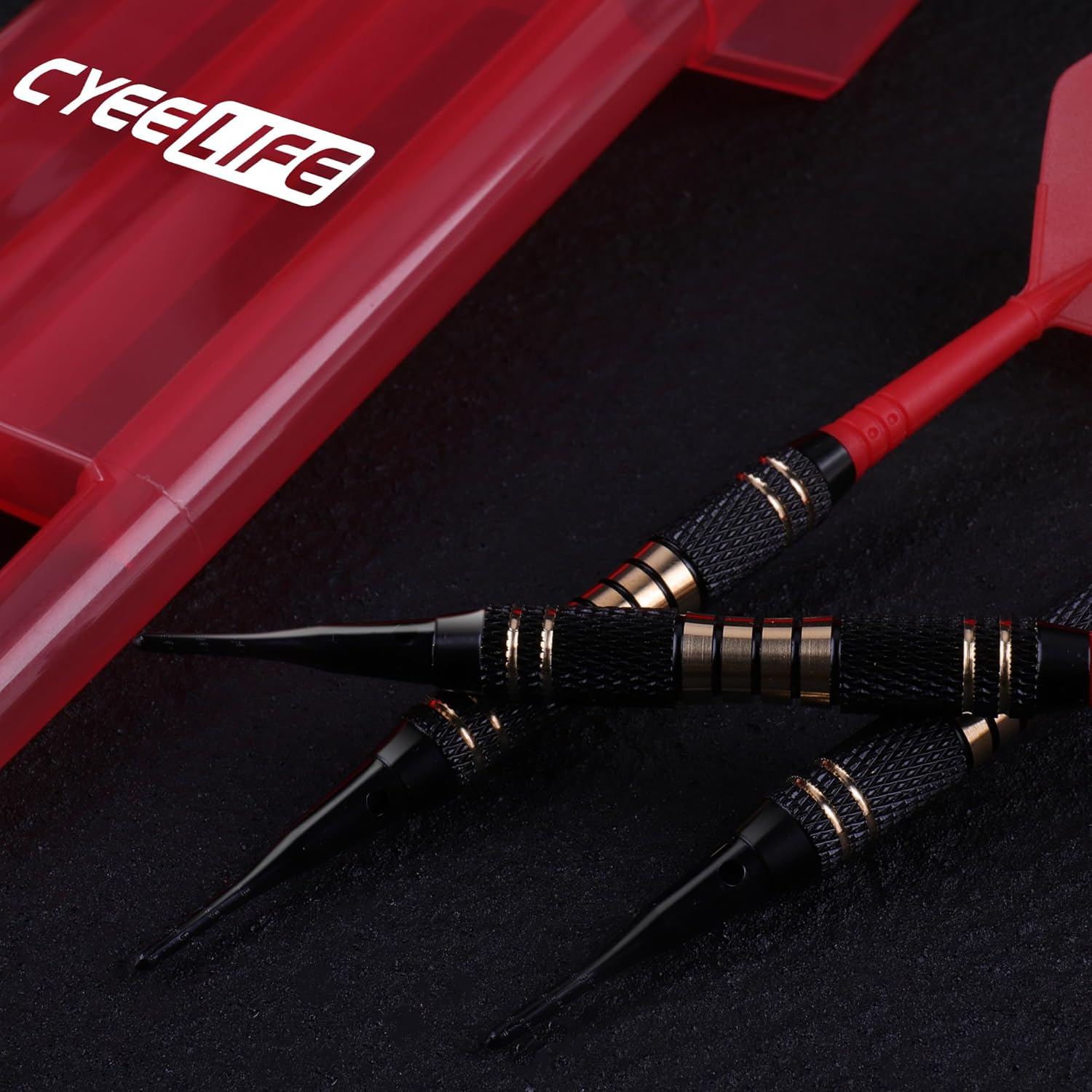 CyeeLife Punta de plástico para dardos  Juego de dardos profesionales de punta suave de 0.71 onzas con estuche de transporte y 30 puntas de dardos
