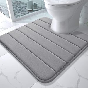 Yimobra Tapete de baño de espuma viscoelástica en forma de U, suave y cómodo, súper absorción de agua, antideslizante, grueso, lavable a máquina y Yimobra Tapete de baño de espuma viscoelástica en forma de U, suave y cómodo, súper absorción de agua, antideslizante, grueso, lavable a máquina y