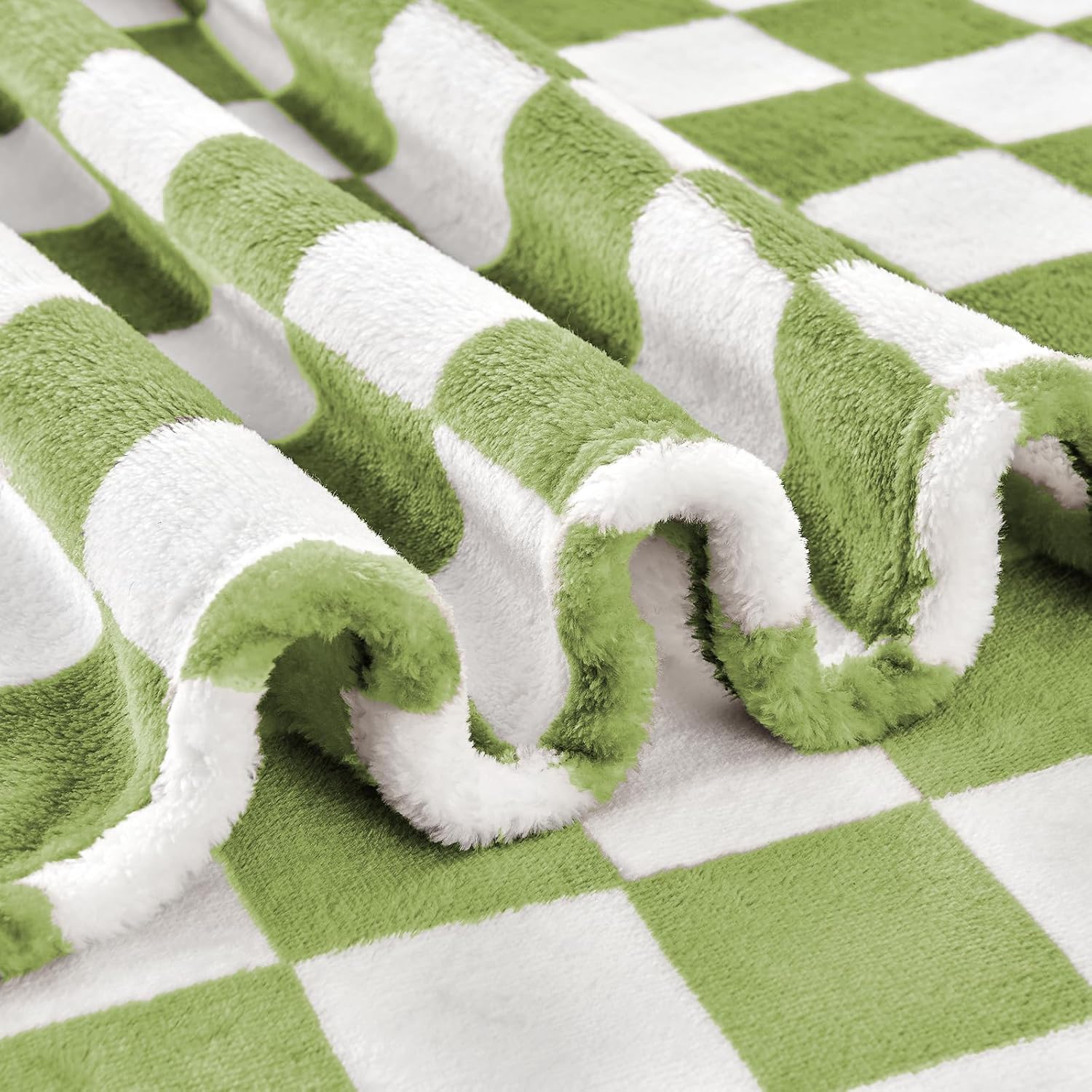 Edenleaf Manta a cuadros verdes, manta de forro polar ultrasuave para sofá, cama y viajes, mantas verdes de lujo para todas las estaciones (verde,