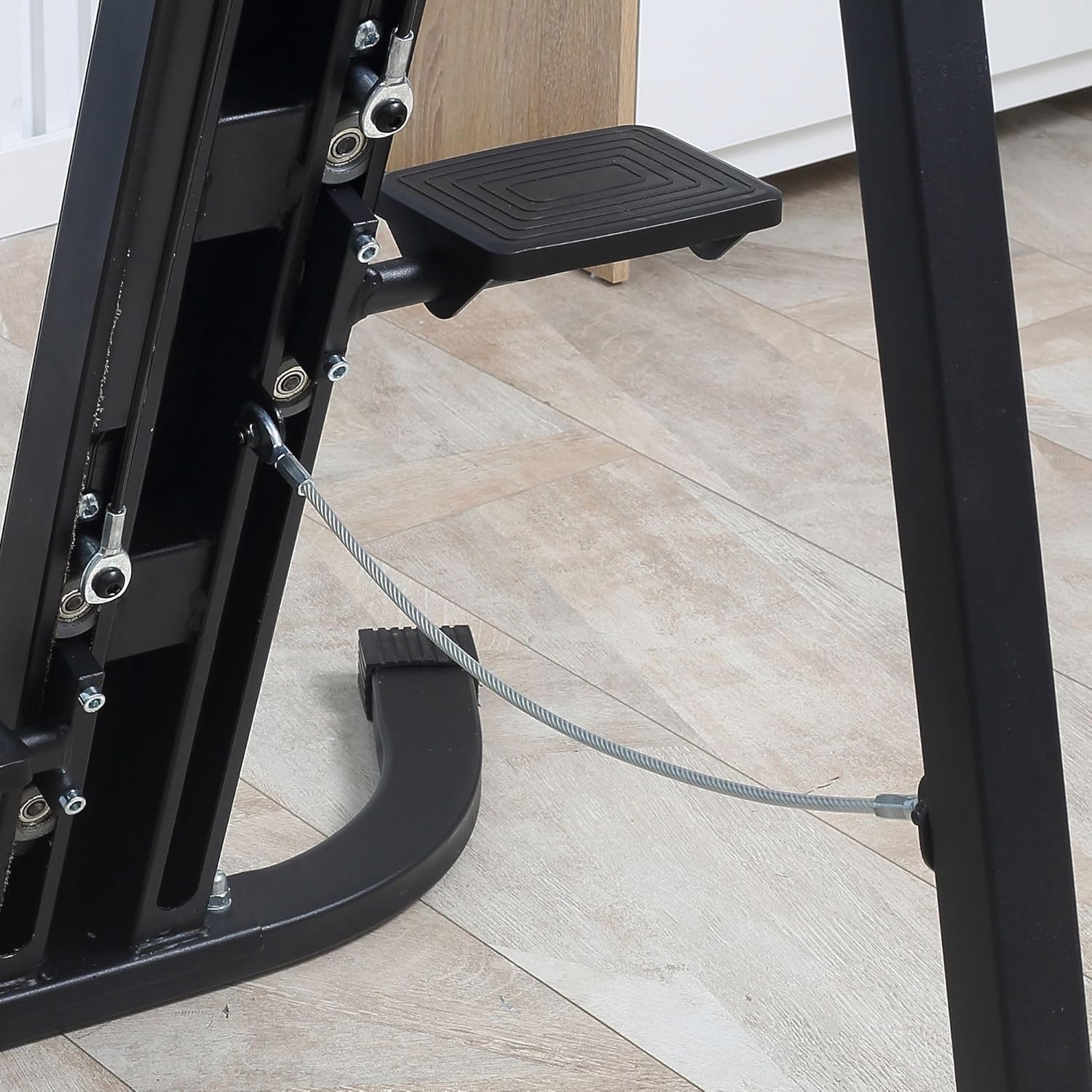 Soozier Máquina de ejercicios de escalada vertical plegable, máquina de escalada ajustable en altura, escaladora con monitor LCD y ruedas de