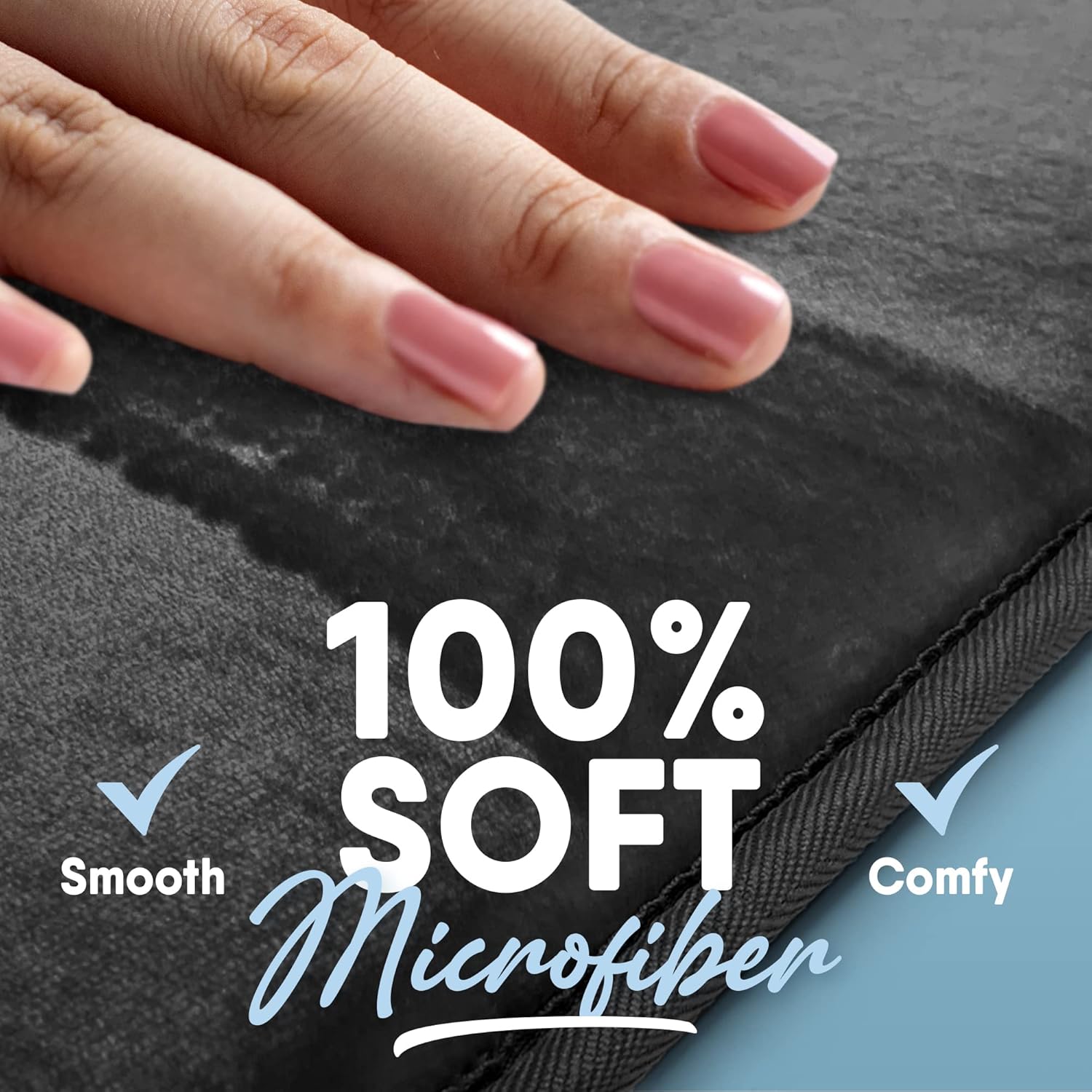 MICRODRY SoftLux – Tapete de baño sólido para baño, extra grueso, de espuma viscoelástica, con base antideslizante GripTex, tapete de baño