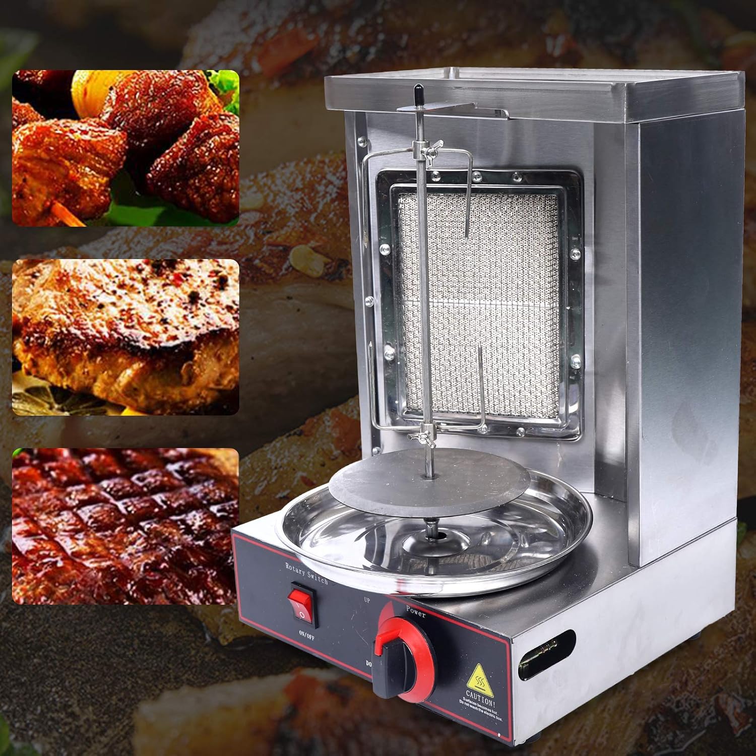 Asador de gas vertical Doner Kebab Gyro Grill Machine Commercial Shawarma Machine, para cocina de restaurante comercial en casa, máquina Doner Kebab