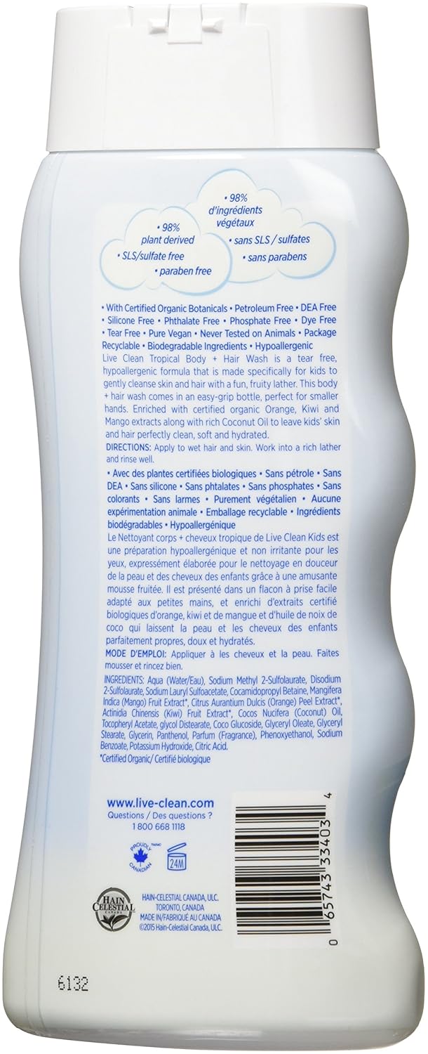 Live Clean Gel de cuerpo y cabello hipoalergénico para niños sin lágrimas