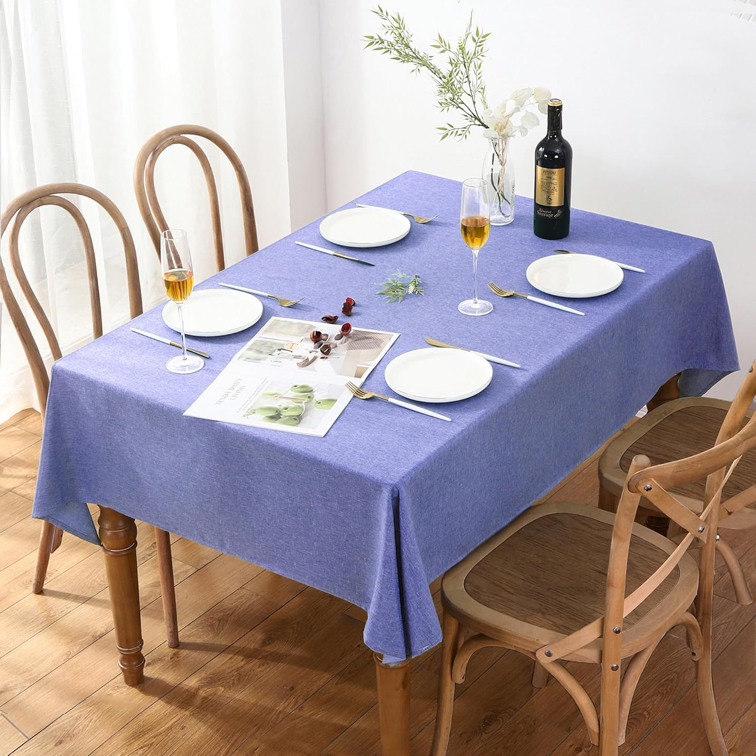 Mantel rectangular de tela texturizada de 60 x 104 pulgadas, mantel impermeable de otoño, mantel de poliéster sin arrugas, mantel de cocina y