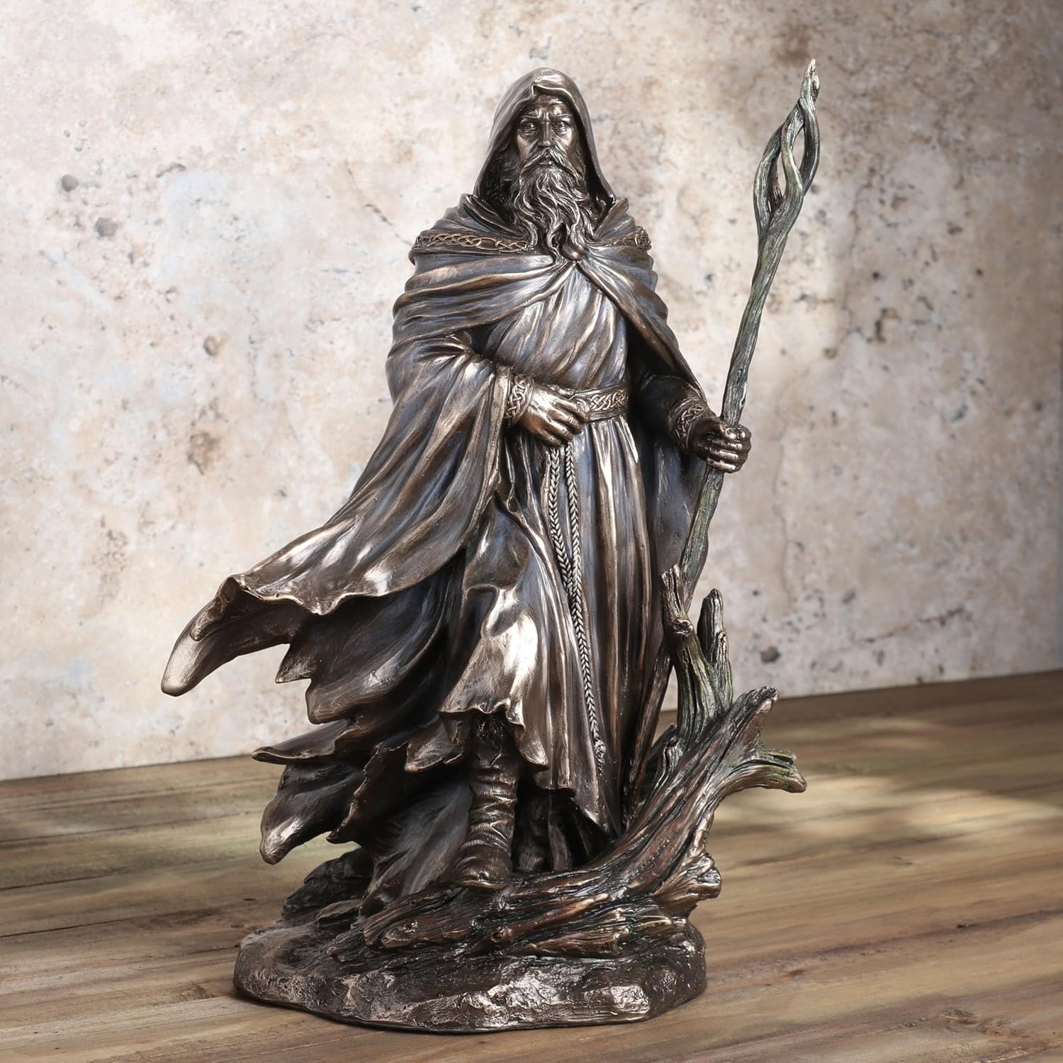 Veronese Design Merlín de 11 38 pulgadas de alto por Monte Moore Escultura de bronce antiguo de resina fundida en frío