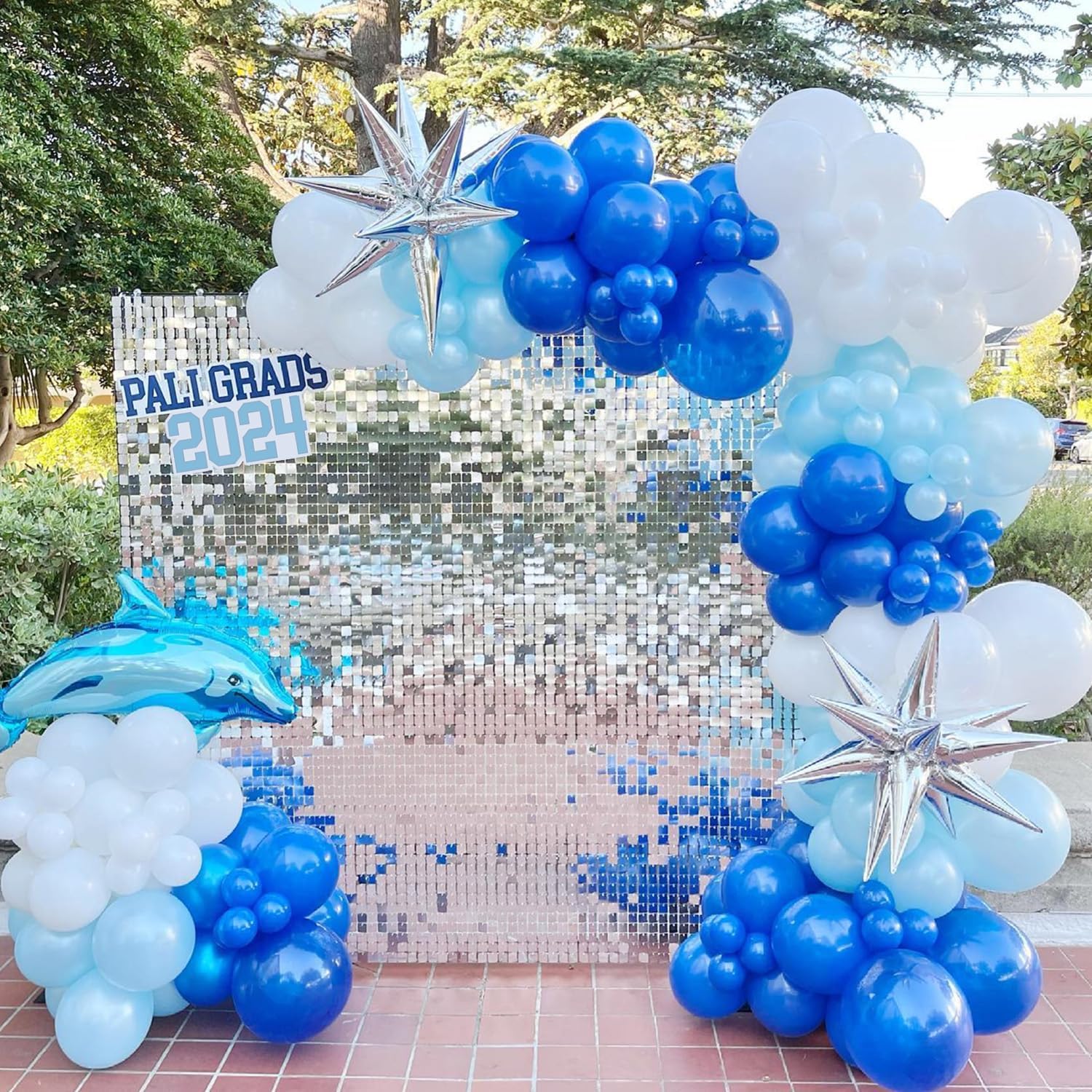 Telón de fondo de pared brillante, 36 paneles, color plateado, con lentejuelas, para decoración de bodas, despedidas de soltera, cumpleaños