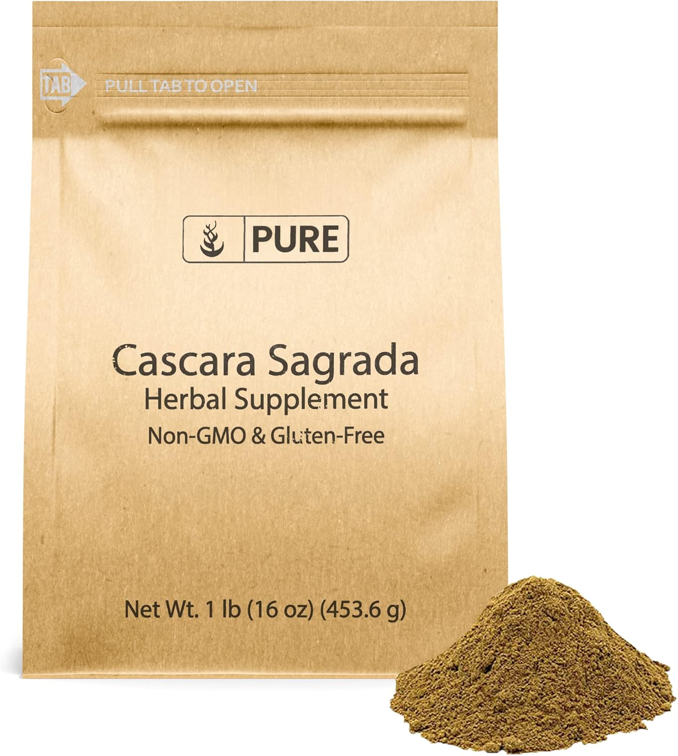 Pure Original Ingredients Cascara Sagrada (1lb) Sin OMG y sin gluten, glucósidos