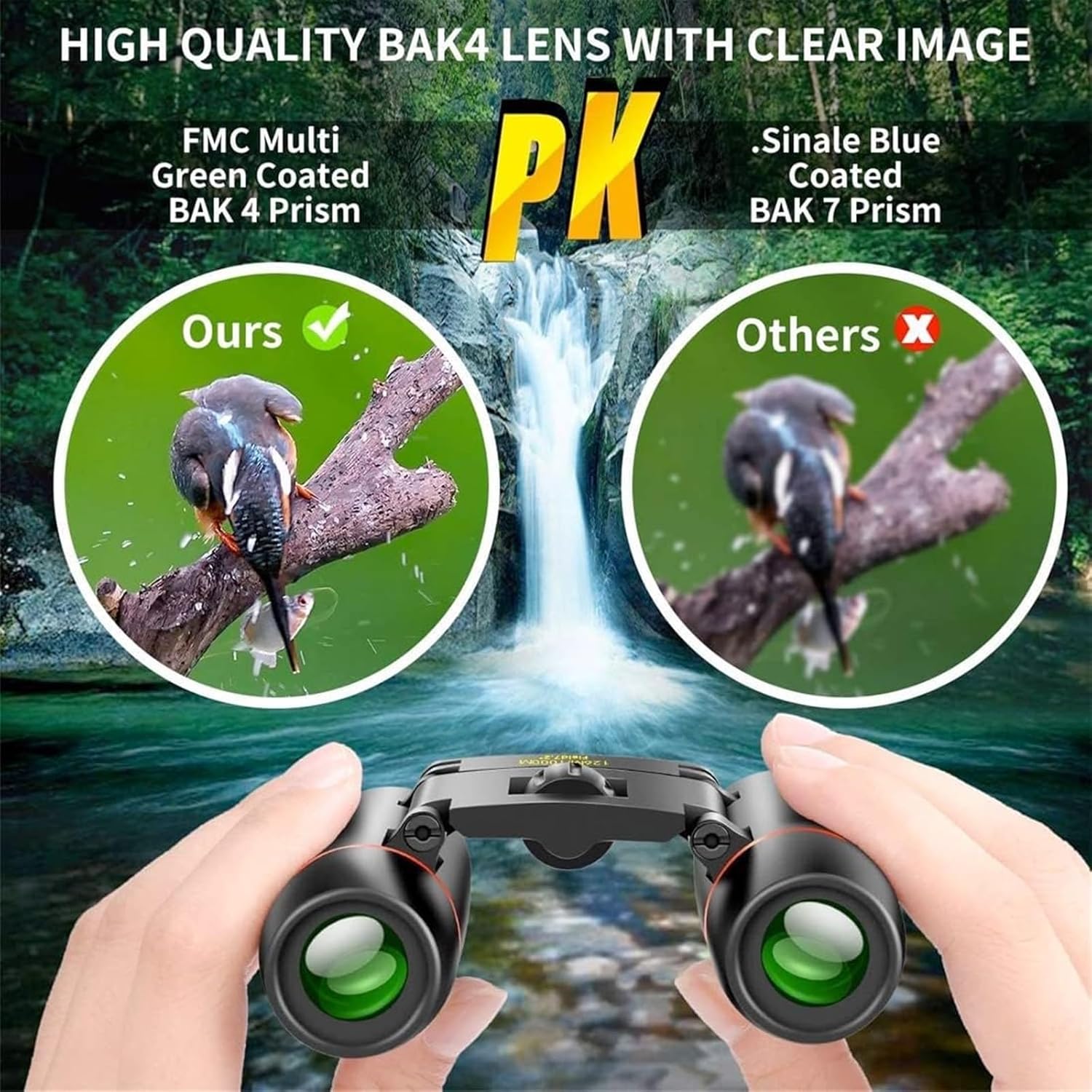 Binoculares de alta potencia para observación de aves  Binoculares pequeños de 30 x 60 pulgadas para adultos, binoculares de viaje para niños