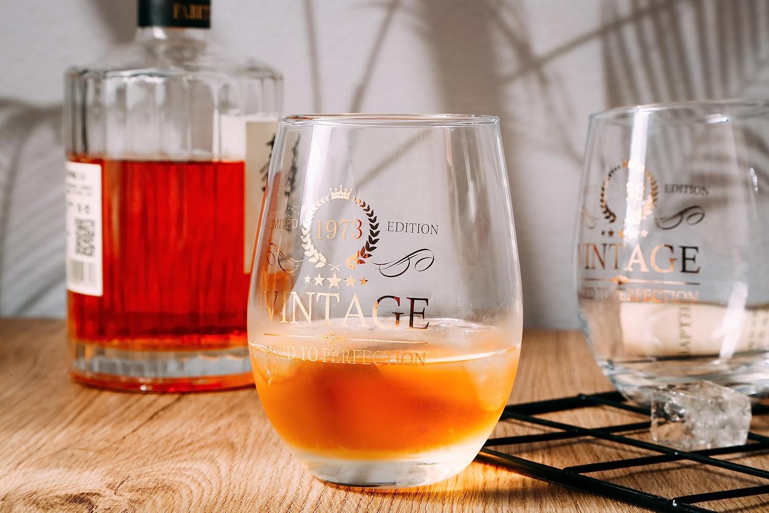 Regalos de cumpleaños número 50, copas de vino de cumpleaños 50 para hombres y mujeres, regalo de decoración de aniversario de boda para fiesta de
