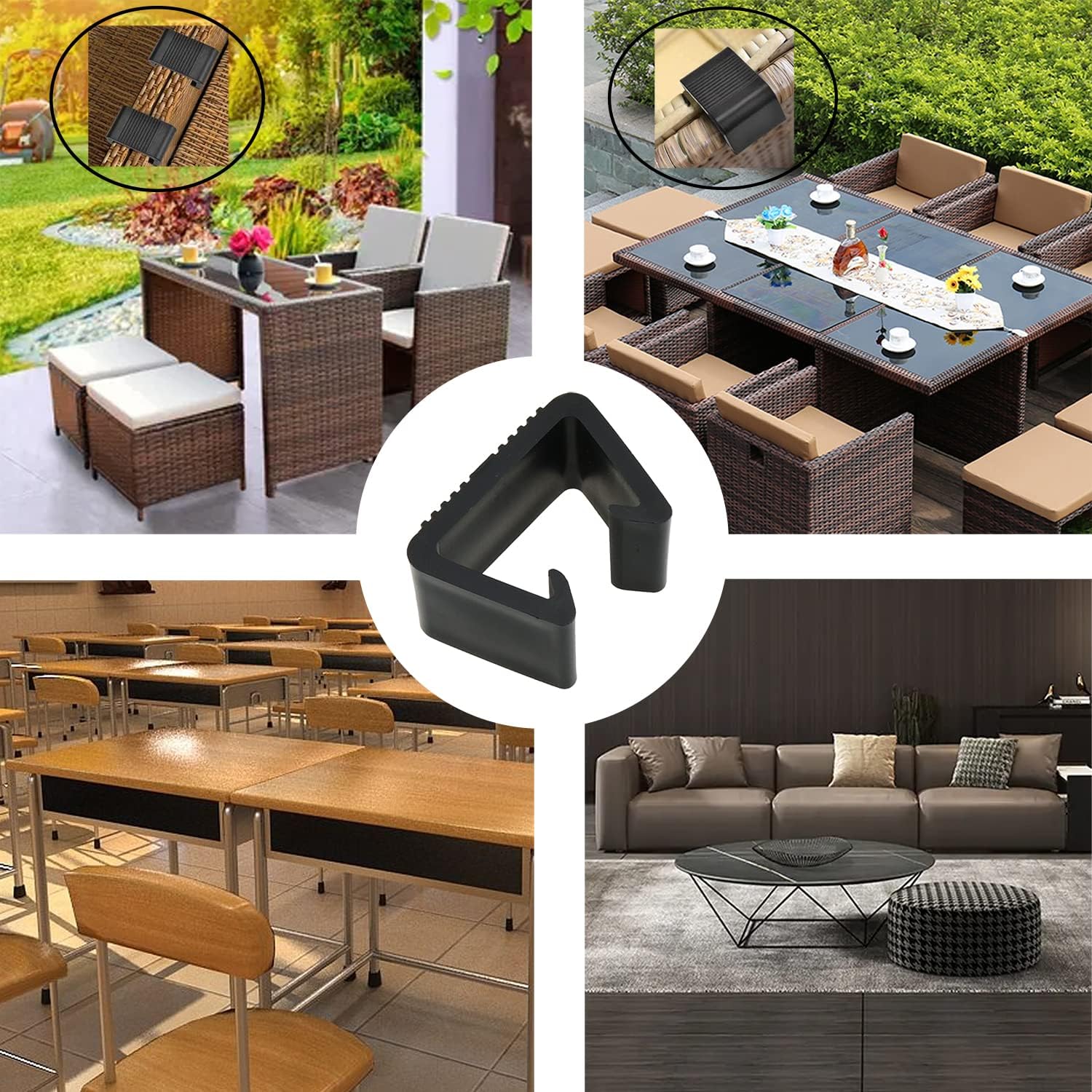 ZZHXSM 4 piezas de 1.7 in para sofá seccional al aire libre, clips de sujeción para muebles de patio, clips de mimbre para muebles de patio, clips
