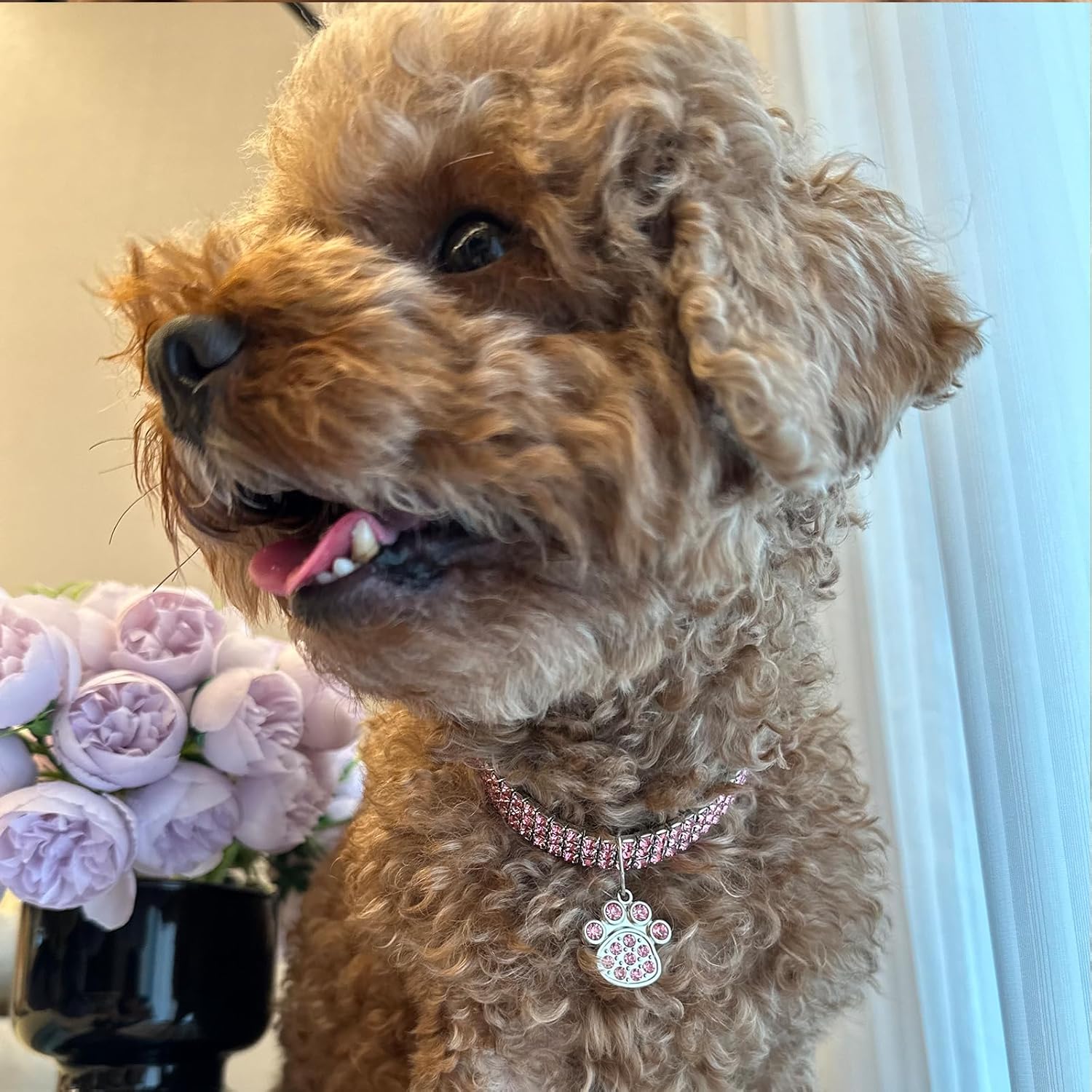 Collar para mascotas con diamantes de imitación, collar de 3 filas de diamantes de cristal brillantes para perro, collar de boda con diamantes de