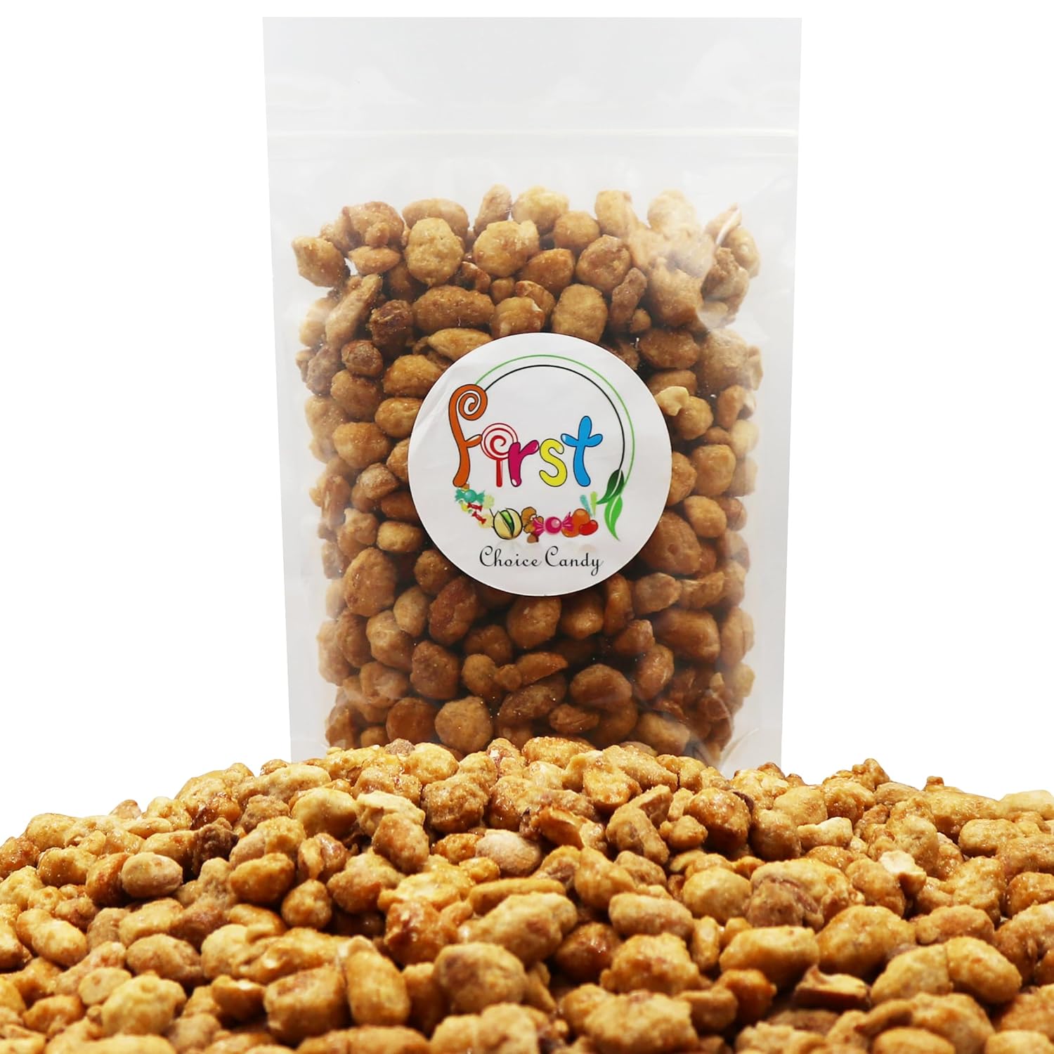 FirstChoiceCandy Cacahuetes de caramelo con mantequilla, cacahuetes recubiertos de caramelo tostado crujiente (5 libras (paquete de 1))