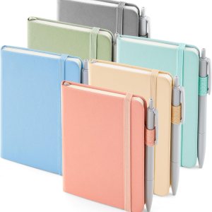 feela Paquete de 6 cuadernos pequeños de bolsillo a granel, mini bloc de notas de notas de tapa dura con rayas universitarias con soporte para feela Paquete de 6 cuadernos pequeños de bolsillo a granel, mini bloc de notas de notas de tapa dura con rayas universitarias con soporte para