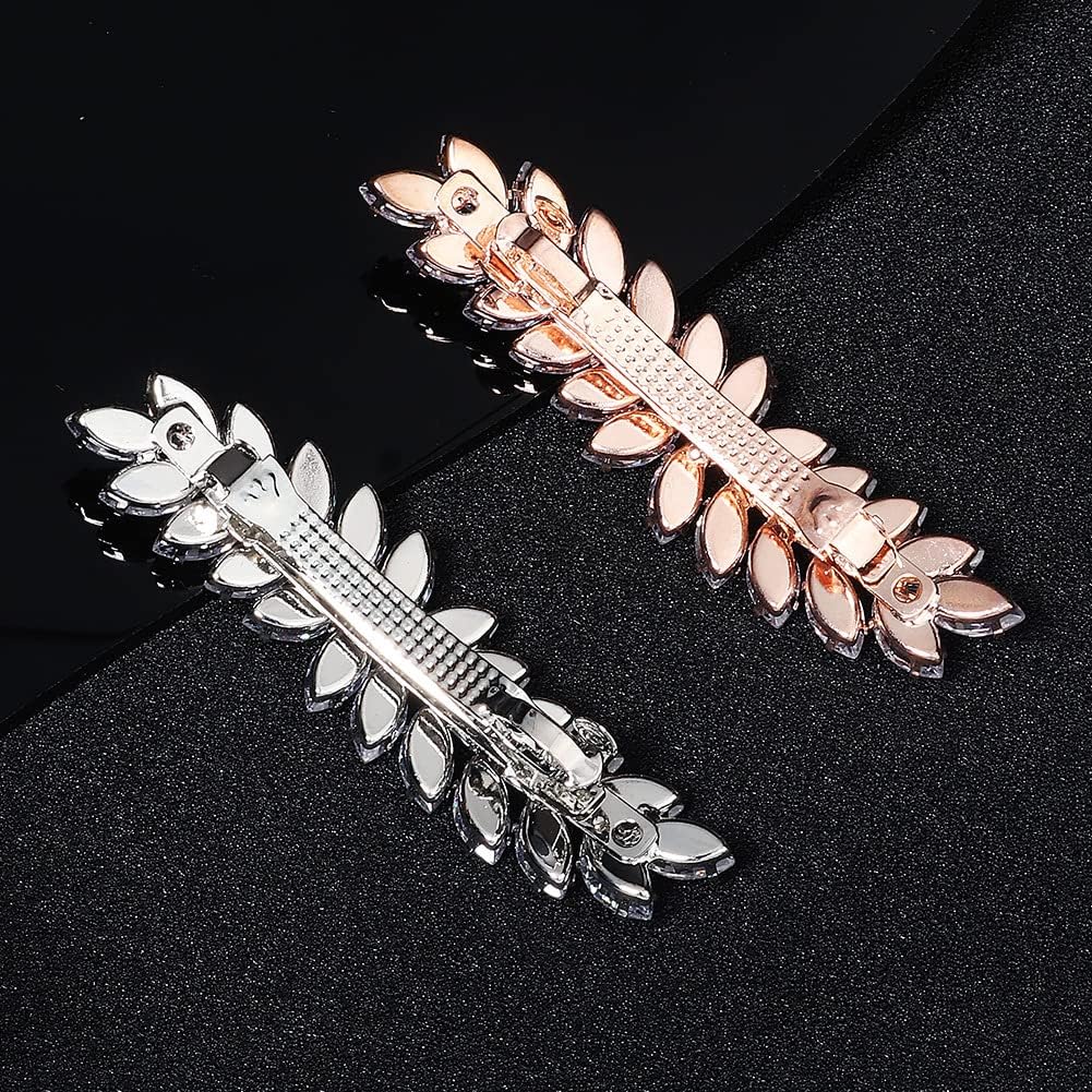 Xerling Pasadores franceses de diamantes de imitación para el cabello, accesorios automáticos para el cabello, clips de resorte para el cabello,