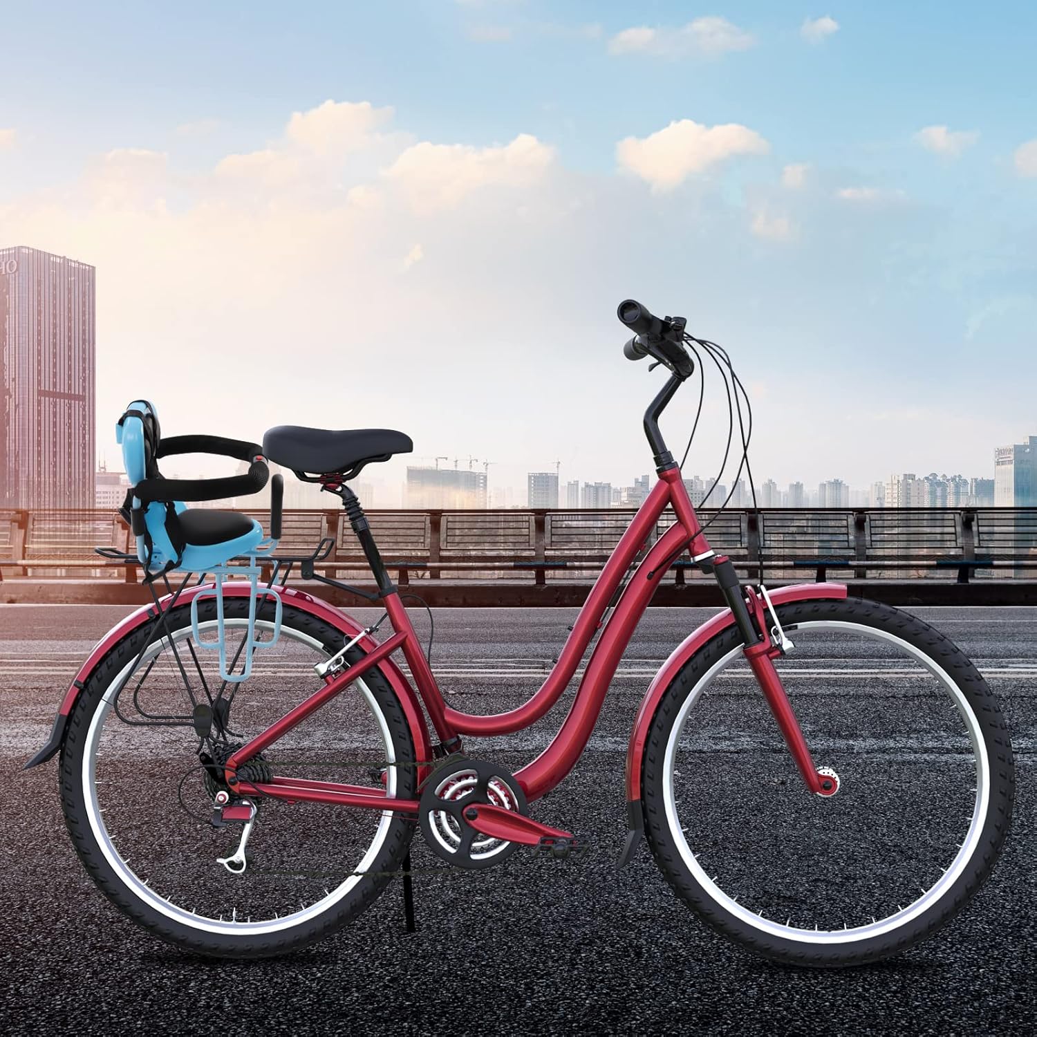 Gdrasuya10 Asiento trasero de bicicleta, asiento trasero de bicicleta para niños, asiento de bicicleta montado en la parte trasera para niños,