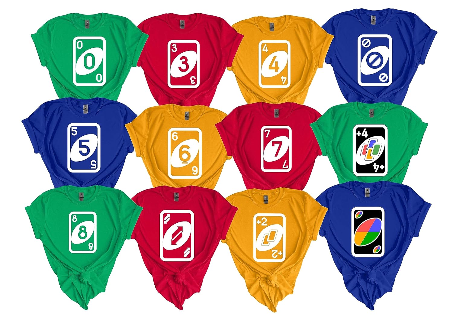 Unoo Play Group Game Card Matching Shirts, School Halloween Costume For Family Group T Shirt, Board Game Cosplay Tee, Birthday Party Gift, Halloween