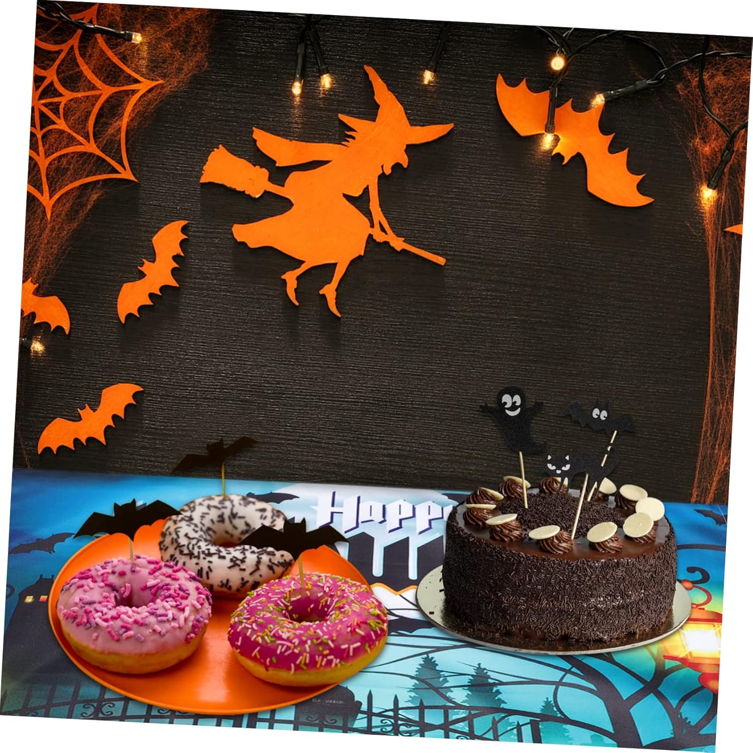 HOMSFOU Halloween Tablecloth Halloween Table Cover Table Runner Halloween Table Flag Ghost Festival Tablecloth Halloween Table Cloth Party Prop