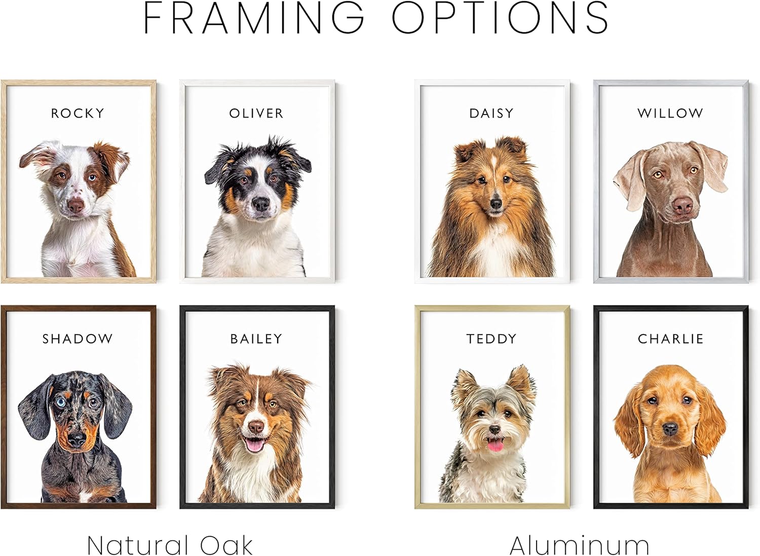 Crea tu propio arte de pared enmarcado para retrato de mascotas, arte de pared de perro y arte de gato, póster personalizado para decoración de