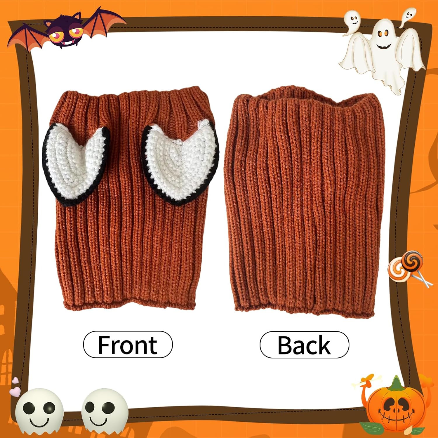 Disfraz de zorro de Halloween para perro, gorro de zorro de Halloween, fundas para las orejas de hilo suave para fiesta de cosplay, capucha cálida
