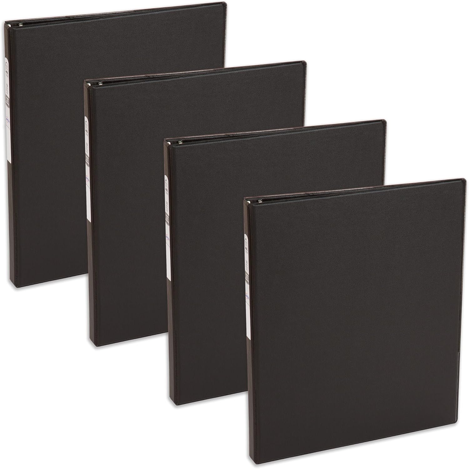 Avery Economy – Carpeta de 3 anillas, anillos redondos de 12 pulgada, 4 carpetas negras (03201)