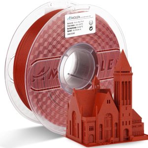 AMOLEN Filamento PLA para impresora 3D, filamento PLA rojo ladrillo mármol de 0.069 pulgadas, filamento de impresión 3D de ácido poliláctico de AMOLEN Filamento PLA para impresora 3D, filamento PLA rojo ladrillo mármol de 0.069 pulgadas, filamento de impresión 3D de ácido poliláctico de