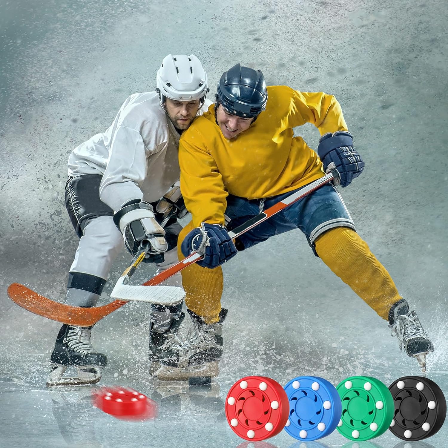 Discos de hockey sobre ruedas para adultos al aire libre, pelotas de hockey callejero multifuncionales, juego de discos de hockey sobre hielo