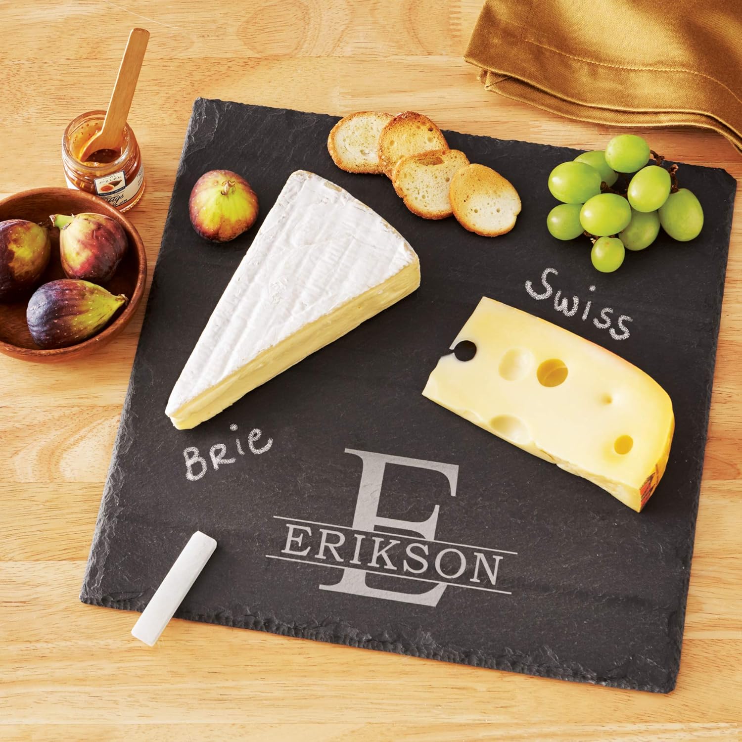 Let’s Make Memories Servidor personalizado de pizarra para queso, tabla de charcutería personalizada, esencial de entretenimiento único,