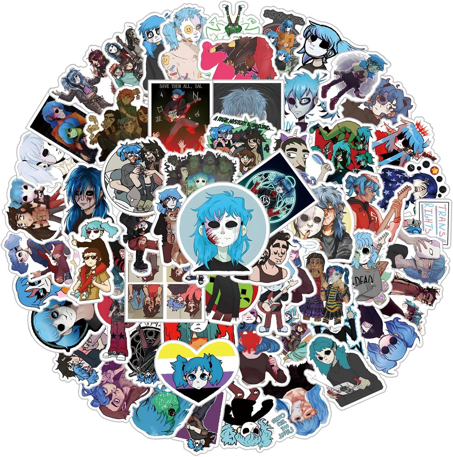 60 calcomanías impermeables para juegos de aventura de terror para niños, niñas, adolescentes, adultos, para cumpleaños, fiesta de Halloween,