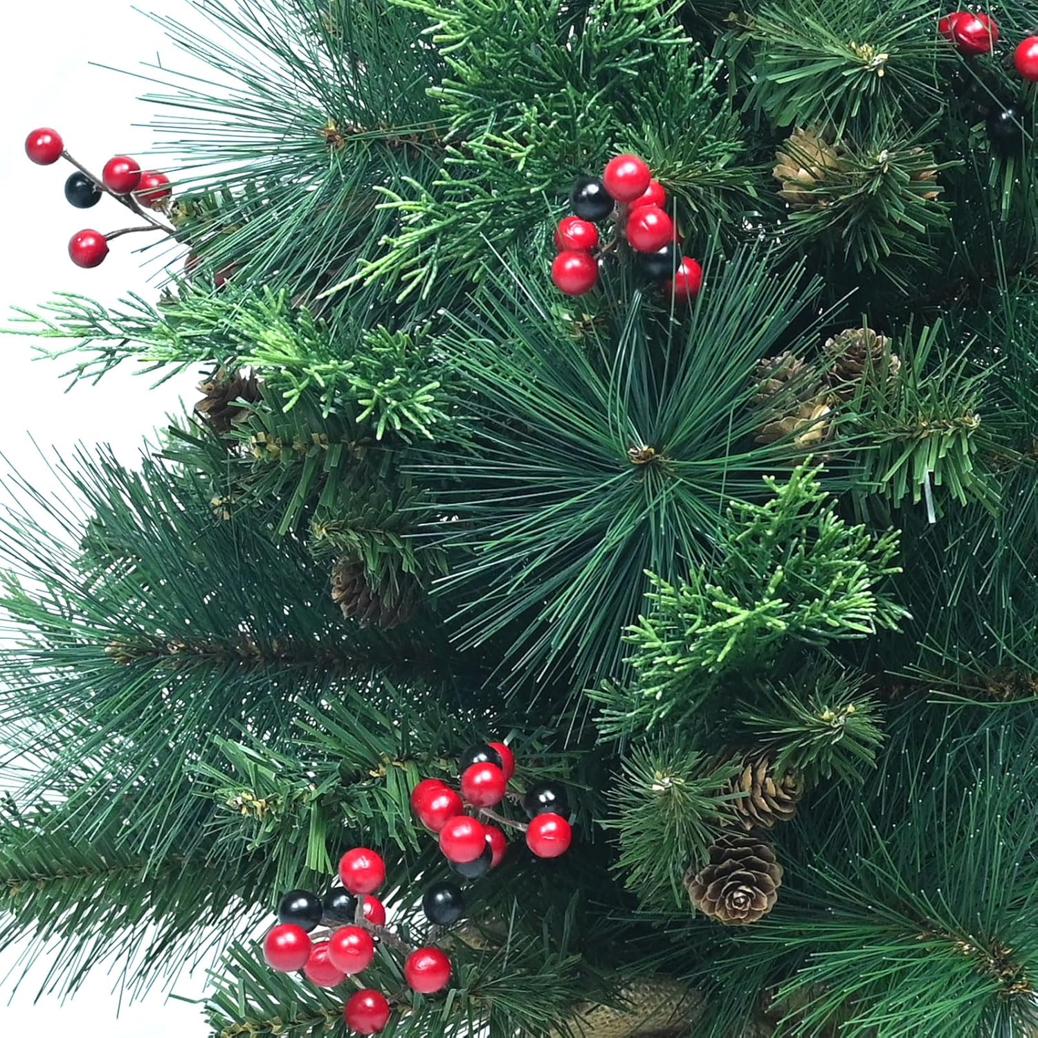 Árbol de Navidad pequeño de 3 pies con 172 puntas de rama, aguja de mano, mini árbol mixto de polietileno y PVC, árboles de Navidad artificiales de