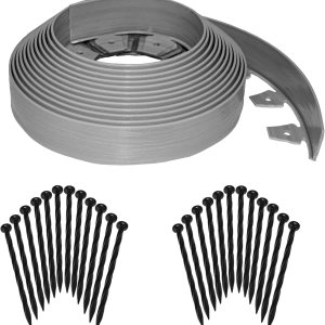 EasyFlex Borde de paisaje de pared alta sin excavación con picos de anclaje, 2.5 pulgadas. Brder de jardín de plástico recto alto con textura de EasyFlex Borde de paisaje de pared alta sin excavación con picos de anclaje, 2.5 pulgadas. Brder de jardín de plástico recto alto con textura de