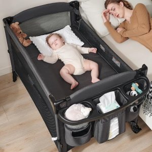 AirClub Moisés 4 en 1 para bebé, cuna para bebé, cama para cuna, patio de recreo, cambiador de pañales portátil, cuna para bebé recién nacido AirClub Moisés 4 en 1 para bebé, cuna para bebé, cama para cuna, patio de recreo, cambiador de pañales portátil, cuna para bebé recién nacido