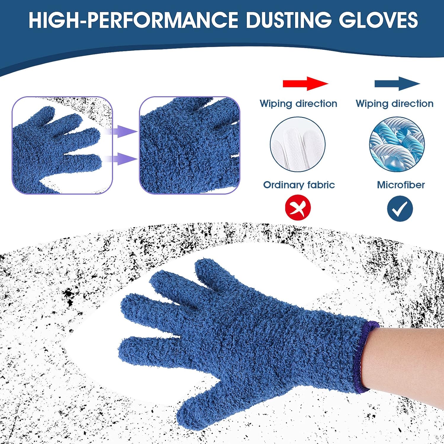 Guantes de microfibra para polvo, reutilizables, lavables, guantes de limpieza para plantas, limpieza de casa, lámparas de persianas de coche