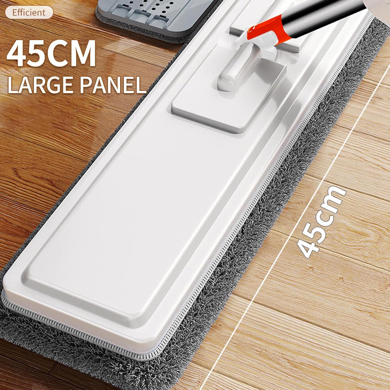 Trapeador plano grande giratorio 360 para limpieza de suelos con escurridor, mango largo de acero inoxidable con almohadillas de microfibra