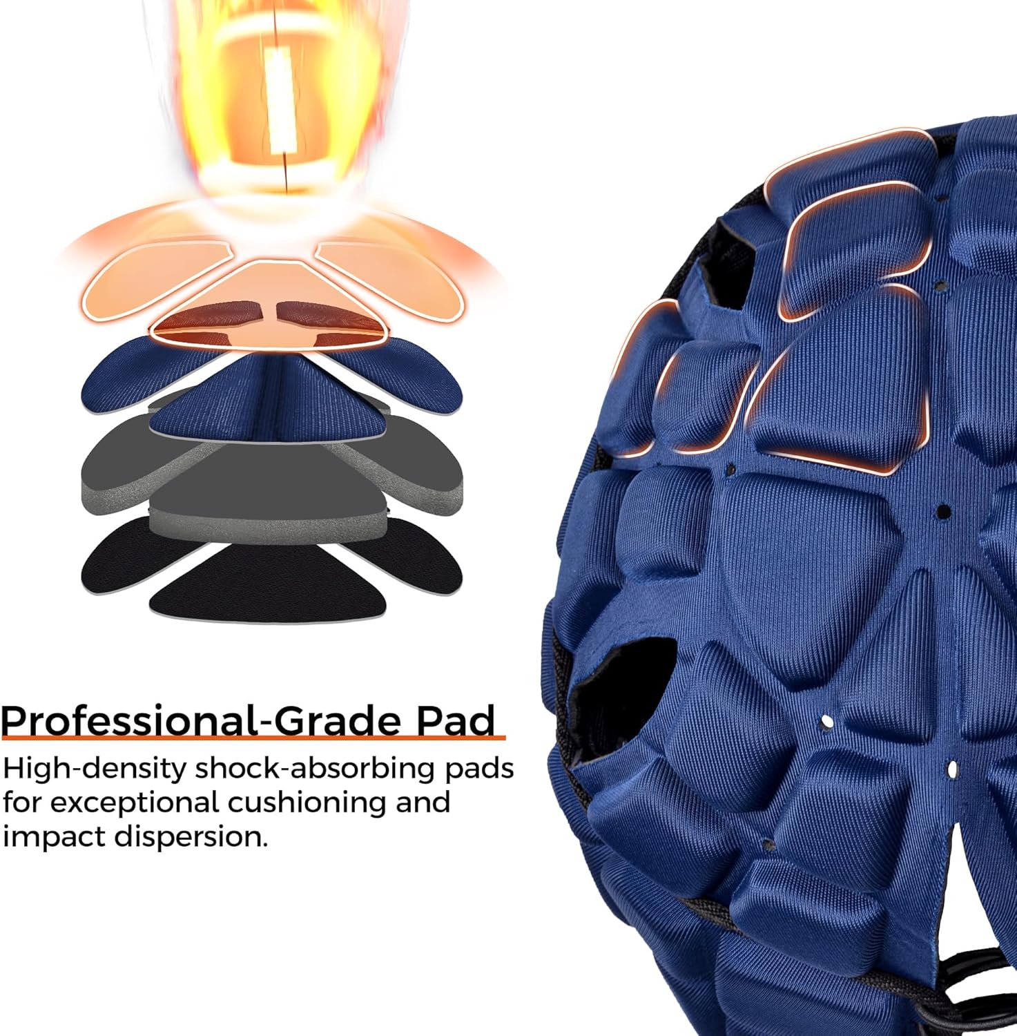 COOLOMG Casco de fútbol con bandera de carcasa suave, casco de rugby 7v7, gorra de fútbol con relleno, protector de cabeza ajustable para jóvenes,