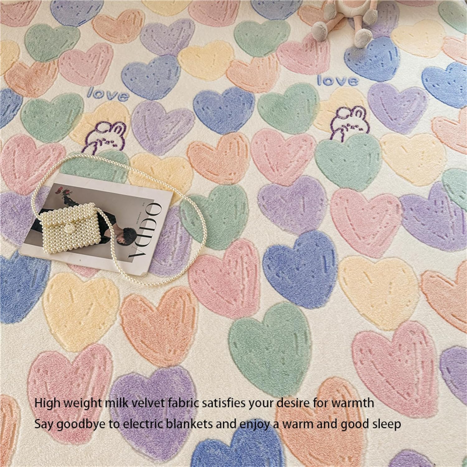 Sábana bajera ajustable solo Queen, funda de colchón de dibujos animados, sábana de cama de felpa, cálida y elástica, suave colcha para niños, color