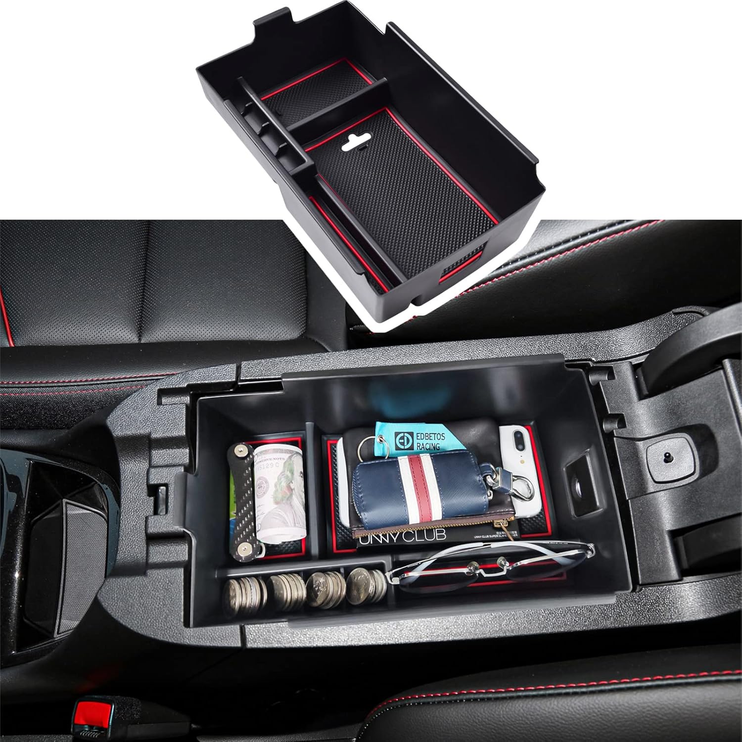 EDBETOS Organizador de consola central compatible con accesorios Chevy Equinox 2018 2019 2020 2021 2022 2023 2024 Bandeja de inserción interior