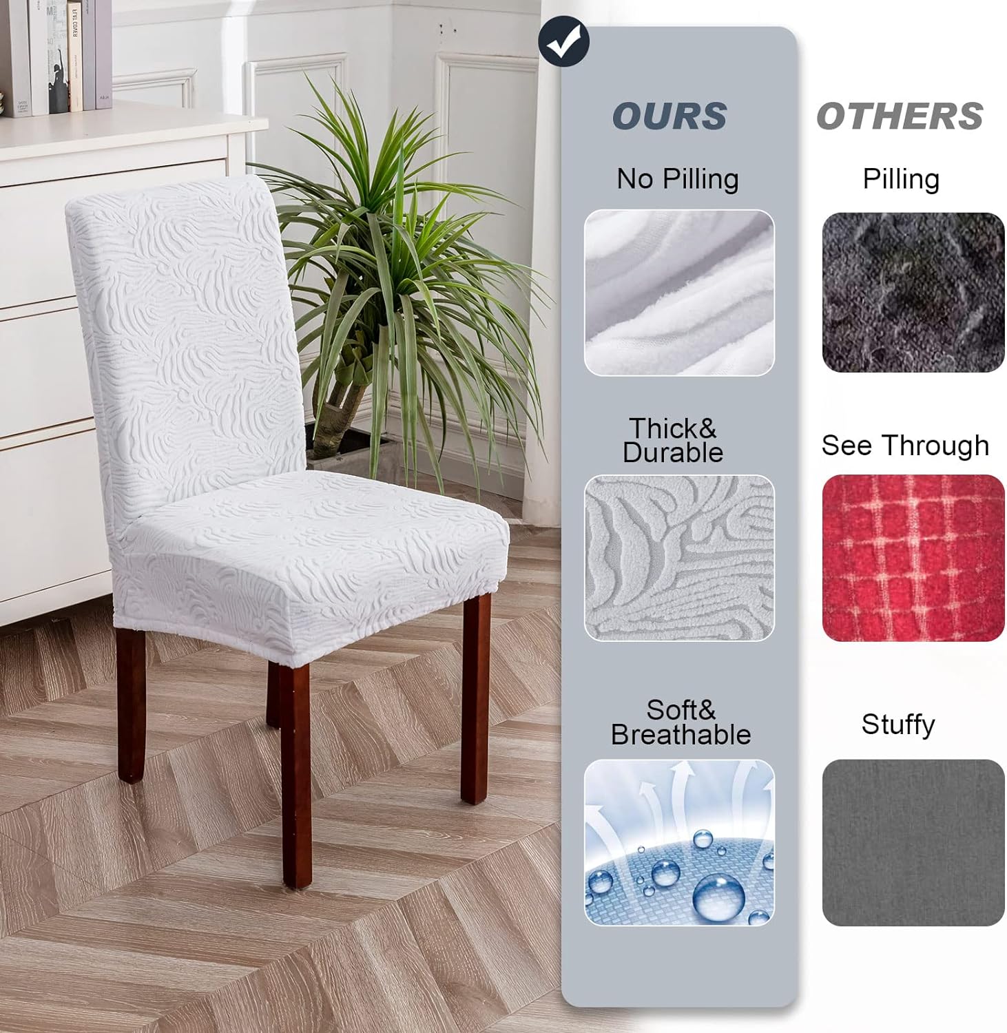 YUEANG Fundas para sillas de comedor, fundas para sillas de comedor, fundas elásticas para sillas Parsons, funda protectora para silla de comedor,