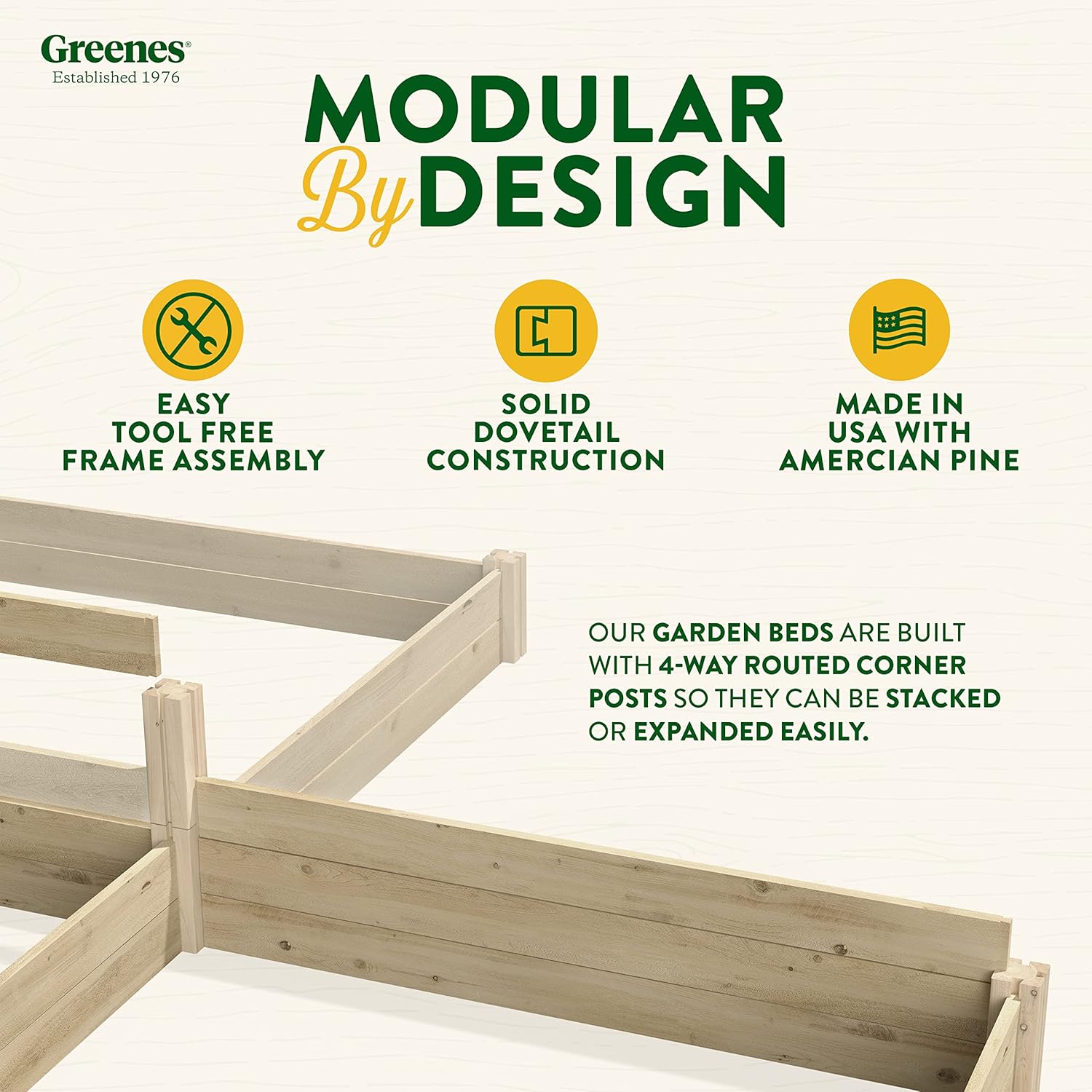 Greenes Fence – Bancal de madera de pino para jardín