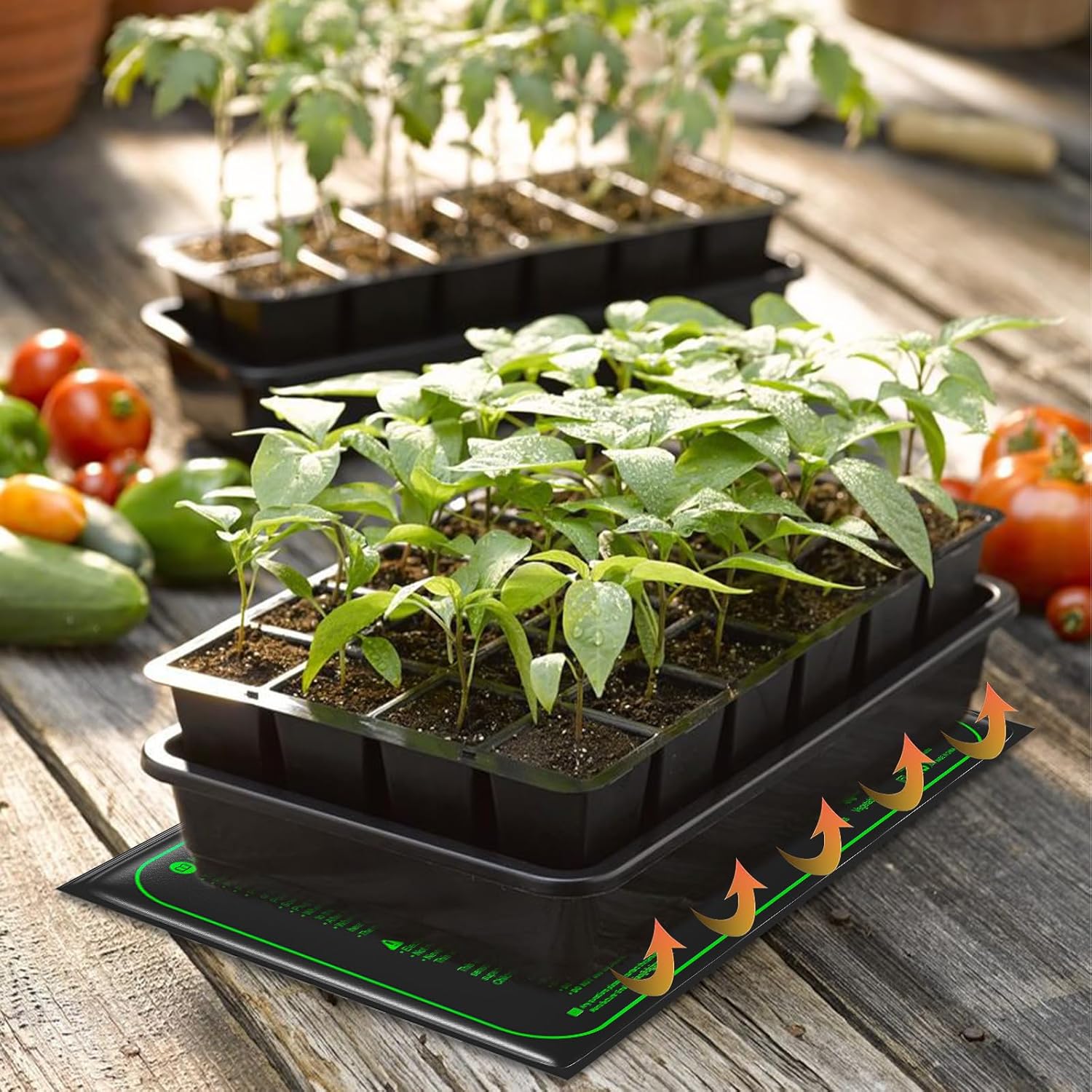 Alfombrilla térmica para plántulas de 25 W, 11.5 x 22.5 pulgadas, almohadilla térmica hidropónica cálida impermeable para inicio de semillas de