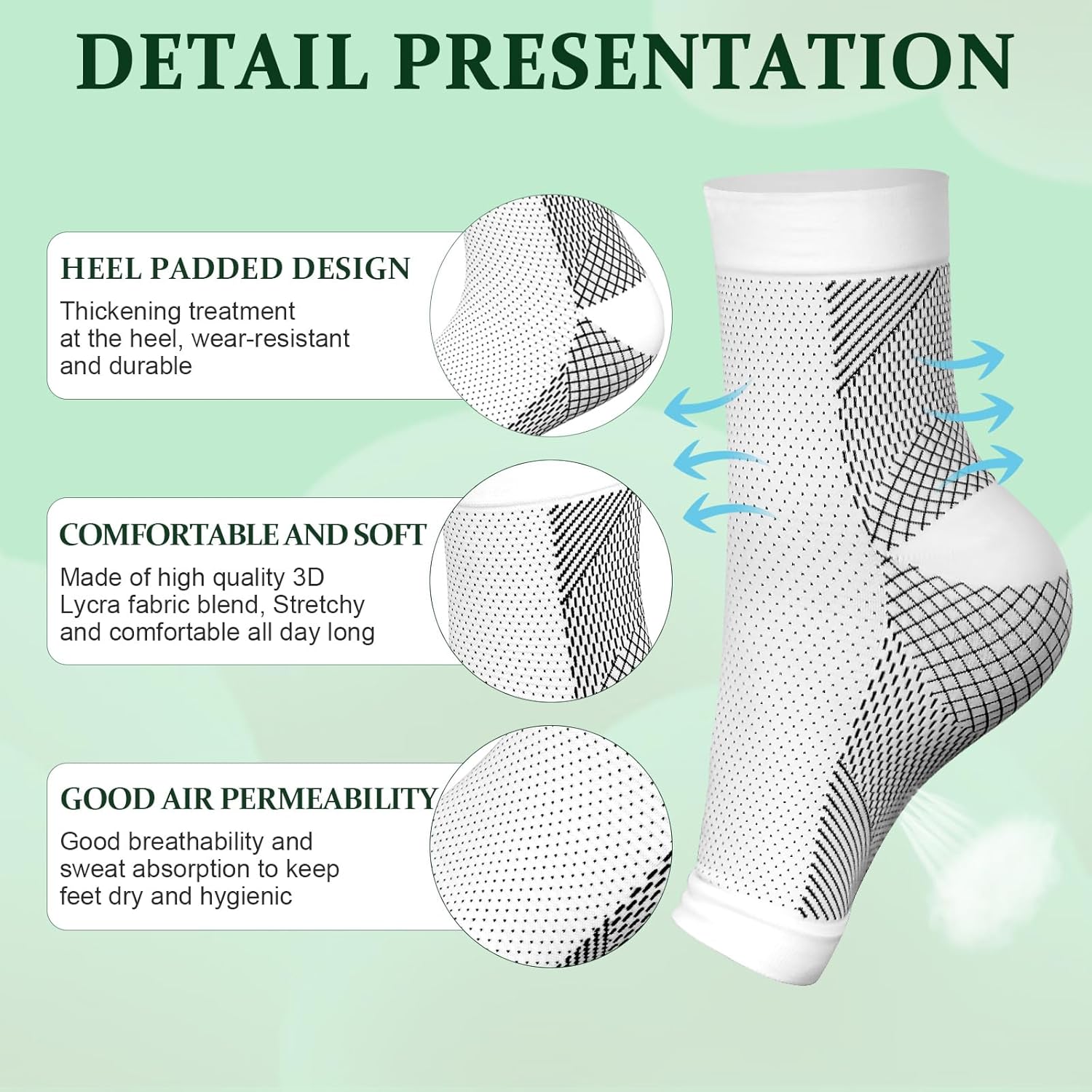 Calcetines de neuropatía para mujeres y hombres, manga de compresión de tobillo, calcetines de alivio calmante para aliviar el dolor neuropatía,
