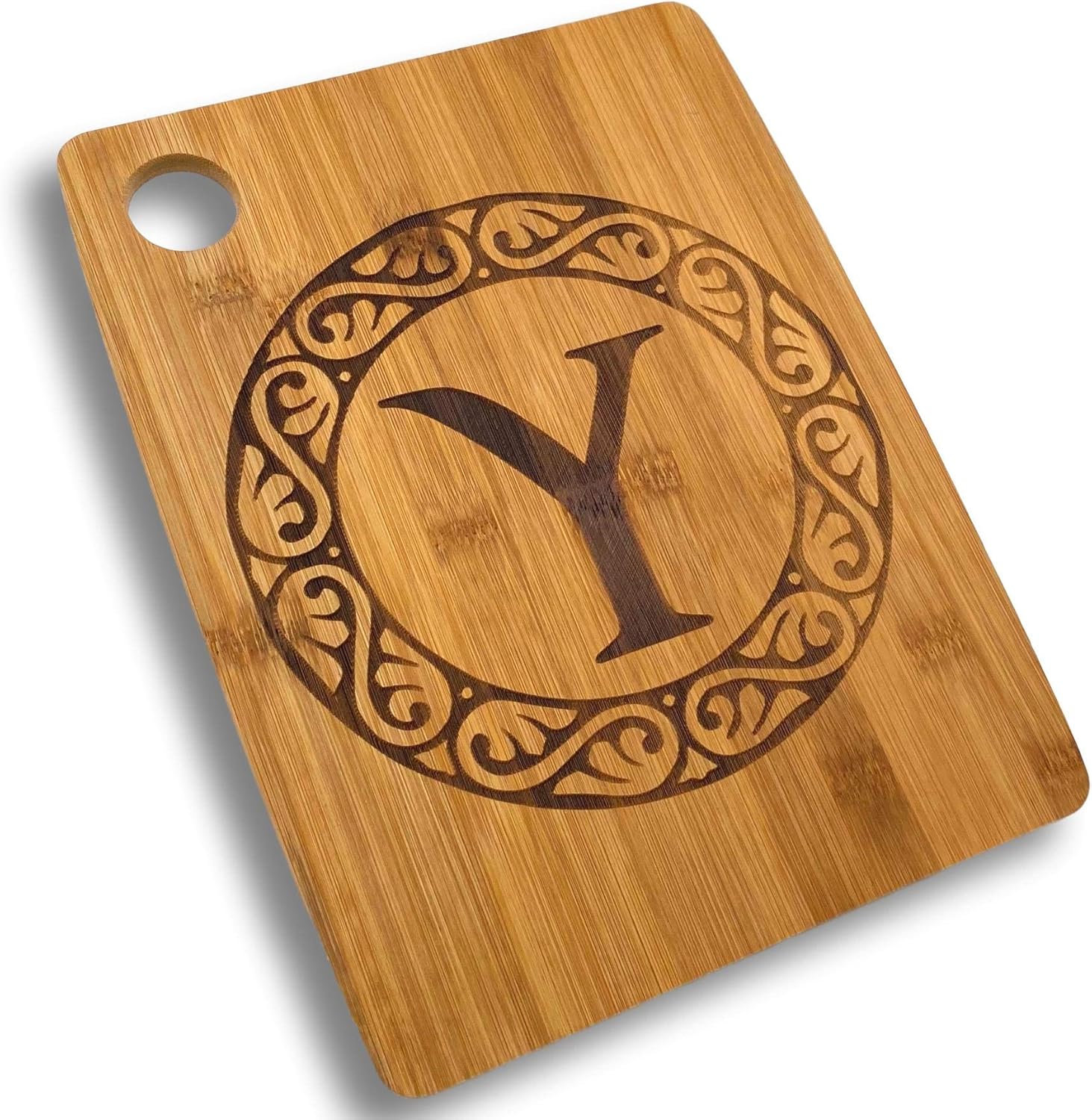 Custom Catch Tabla de cortar personalizada, regalo de bambú personalizado, letra Y