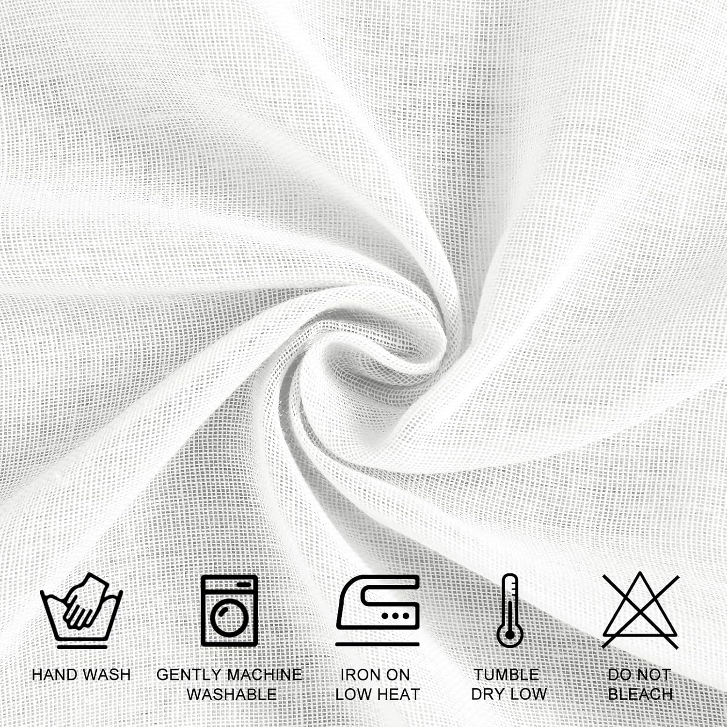 XWZO Cortinas traslúcidas de lino sintético de 72 pulgadas de largo para dormitorio, cortinas filtrantes de luz con bolsillo para cortinero, para