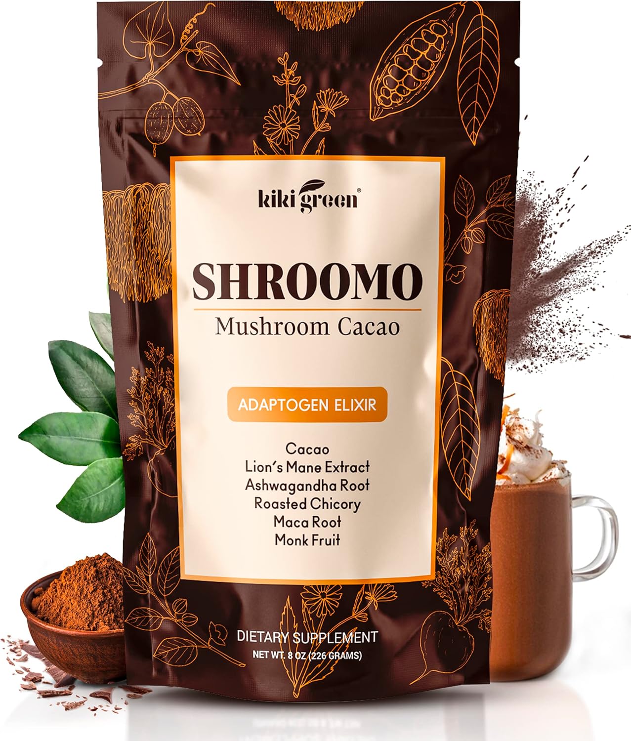 SHROOMO alternativa al café de hongos  Mezcla maestra de melena de león, Ashwagandha para claridad mental, energía y enfoque, raíz de maca,