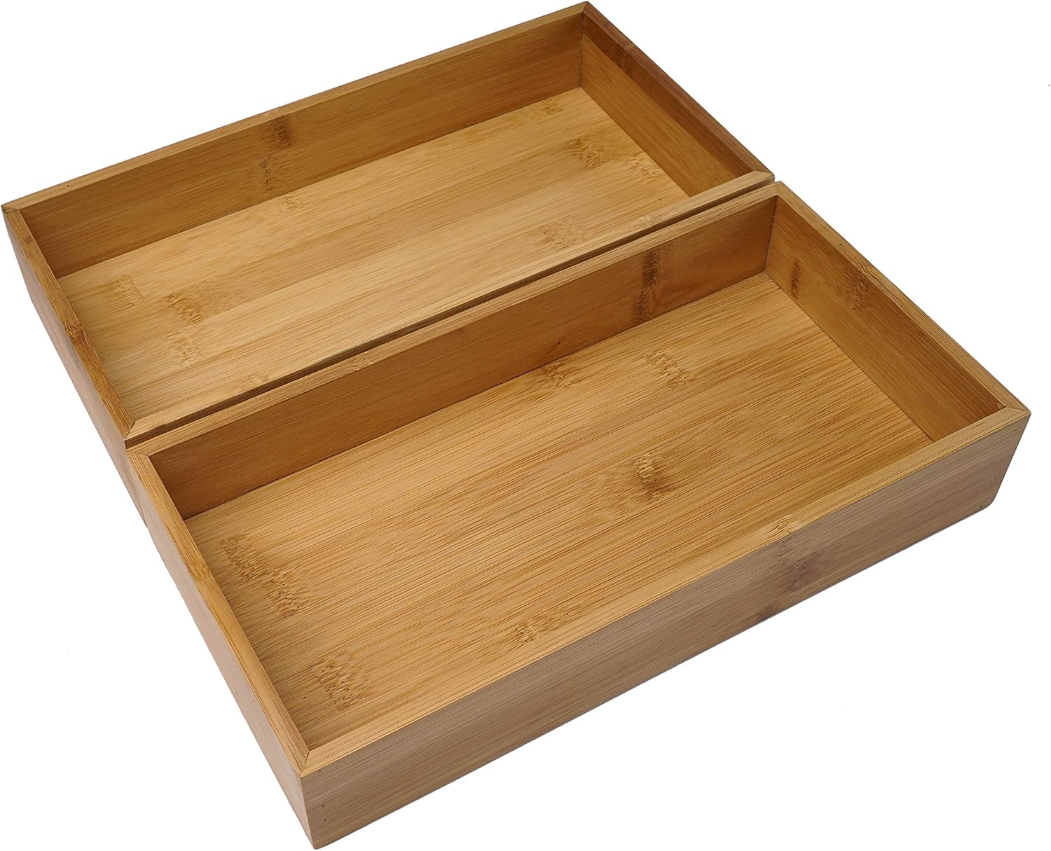 Aviboo Organizador de cajones y bandeja de almacenamiento de madera de bambú, soporte multiusos para manualidades, costura, oficina, baño, cocina