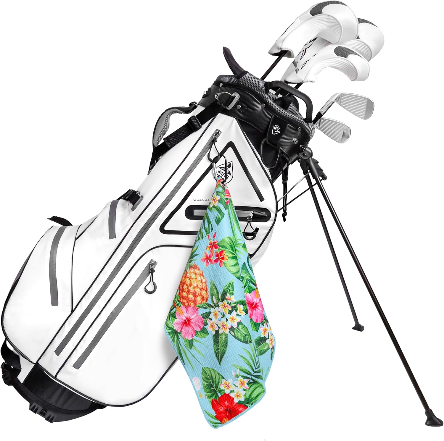 Pineapple Tropics – Juego de 2 toallas de golf con clip para mujeres y hombres, de microfibra, gofres y pelotas