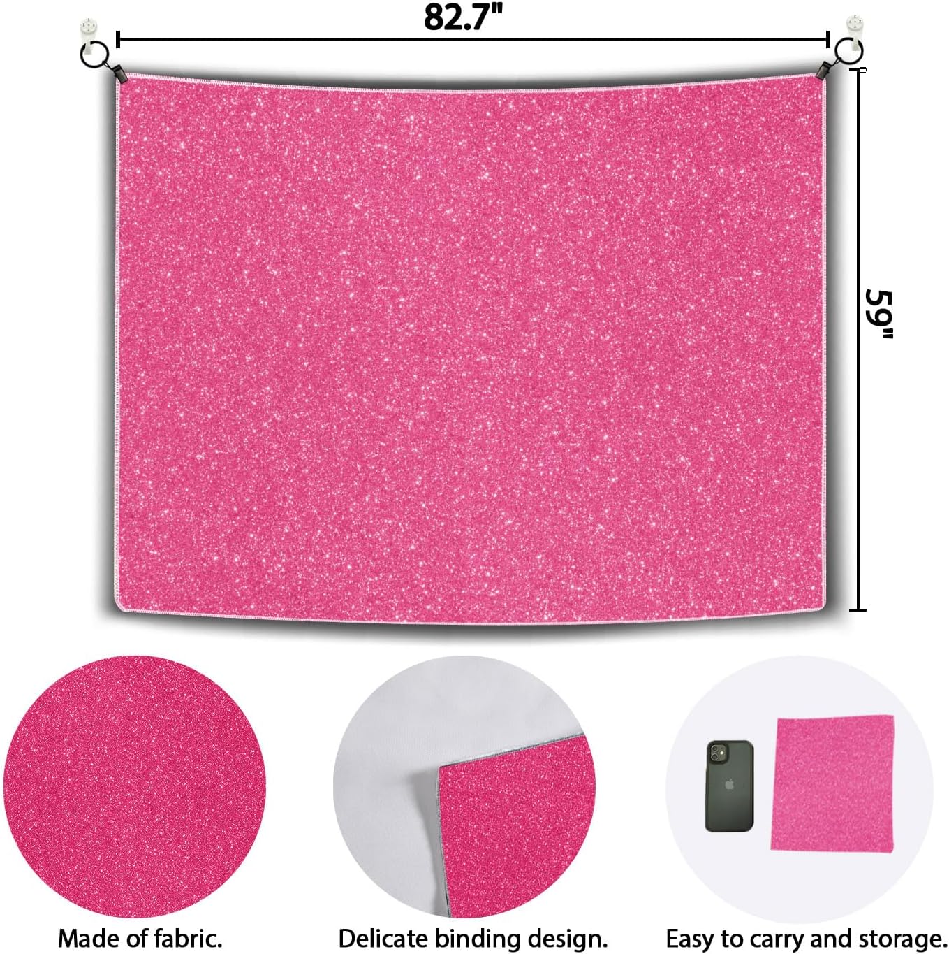 Ladvis Telón de fondo rosa abstracto rosa intenso de 82.7 x 59 pulgadas, para fotografía de cumpleaños para niñas, decoración de fiesta de noche,
